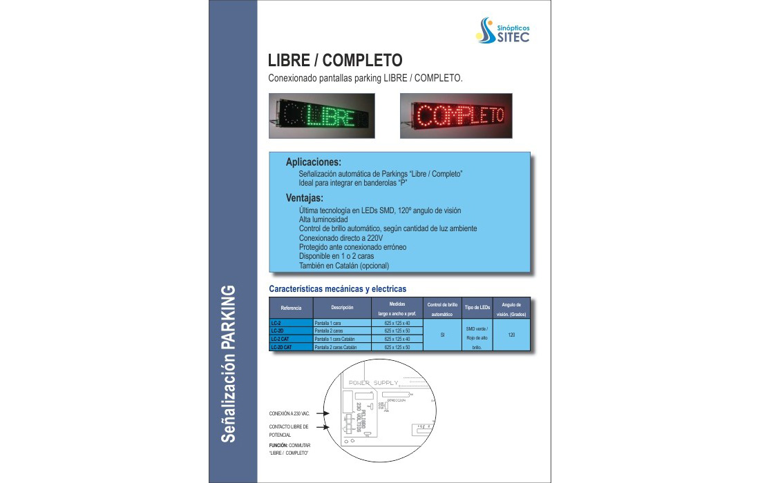 Folleto de displays de Parkings